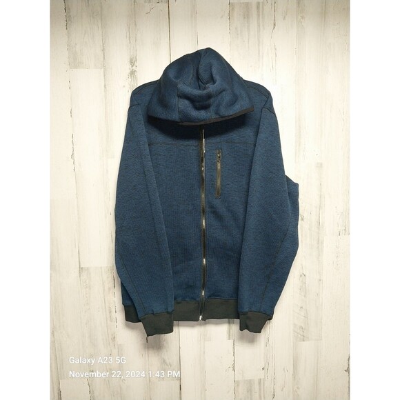 Mack Russo Mens  Size 2XL Full Zip Hooded Jacket Dark Blue NWT - Picture 1 of 7